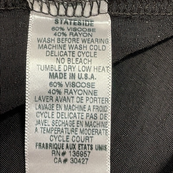 NWT Stateside Black Satin Jacquard Front Slit Trousers with Pockets S - Picture 15 of 16